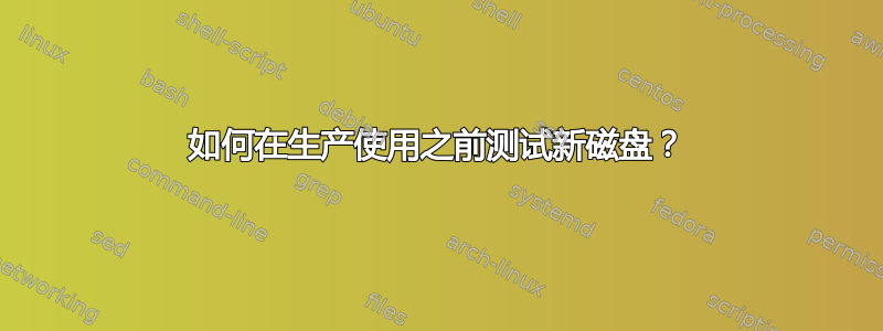 如何在生产使用之前测试新磁盘？