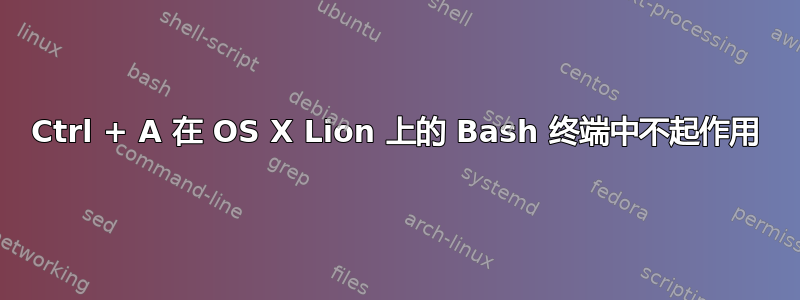 Ctrl + A 在 OS X Lion 上的 Bash 终端中不起作用