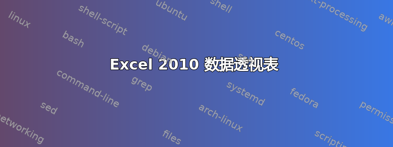 Excel 2010 数据透视表