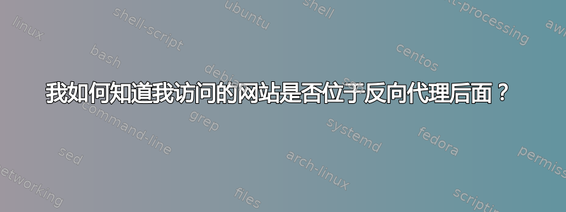 我如何知道我访问的网站是否位于反向代理后面？