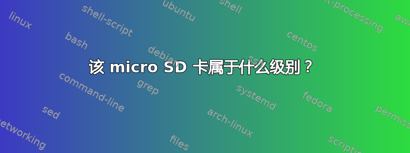 该 micro SD 卡属于什么级别？