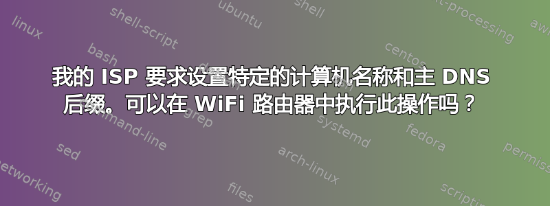 我的 ISP 要求设置特定的计算机名称和主 DNS 后缀。可以在 WiFi 路由器中执行此操作吗？