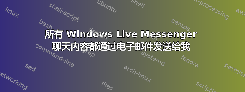 所有 Windows Live Messenger 聊天内容都通过电子邮件发送给我