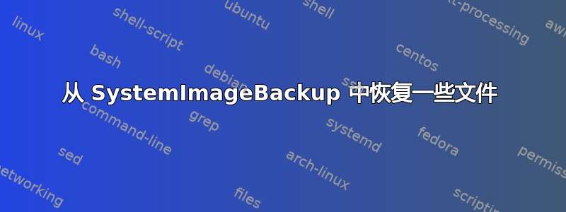 从 SystemImageBackup 中恢复一些文件