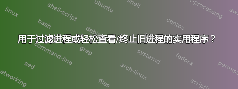 用于过滤进程或轻松查看/终止旧进程的实用程序？