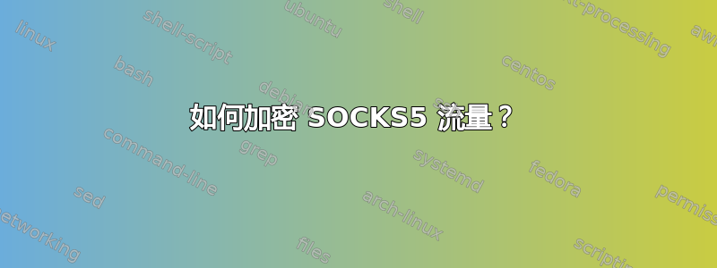 如何加密 SOCKS5 流量？