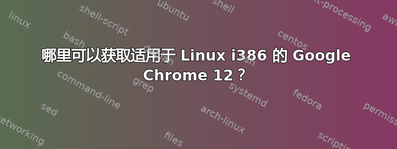 哪里可以获取适用于 Linux i386 的 Google Chrome 12？