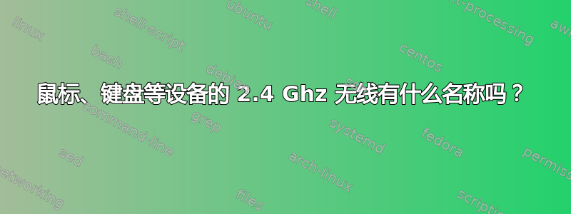 鼠标、键盘等设备的 2.4 Ghz 无线有什么名称吗？