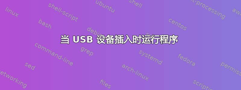 当 USB 设备插入时运行程序