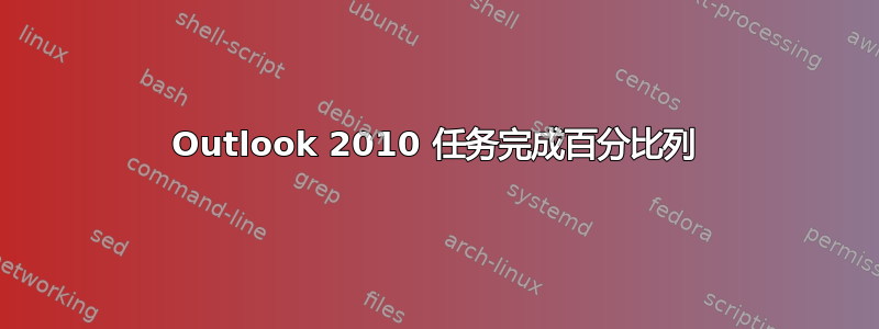 Outlook 2010 任务完成百分比列