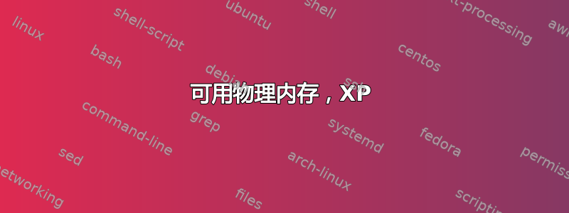 可用物理内存，XP