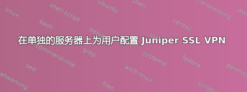 在单独的服务器上为用户配置 Juniper SSL VPN