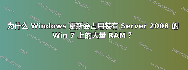 为什么 Windows 更新会占用装有 Server 2008 的 Win 7 上的大量 RAM？