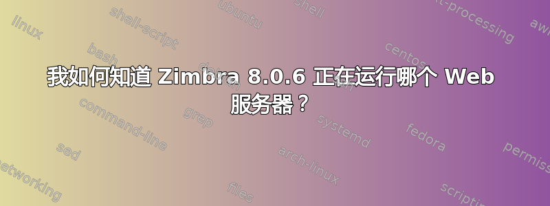 我如何知道 Zimbra 8.0.6 正在运行哪个 Web 服务器？