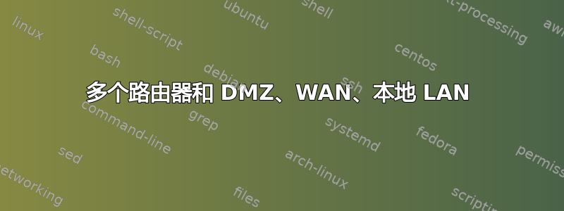 多个路由器和 DMZ、WAN、本地 LAN