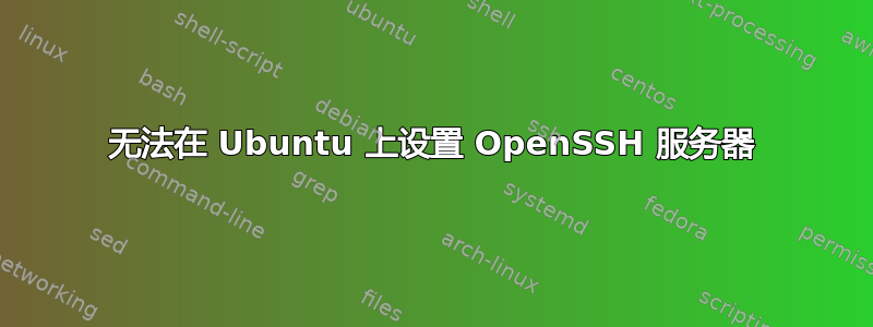 无法在 Ubuntu 上设置 OpenSSH 服务器