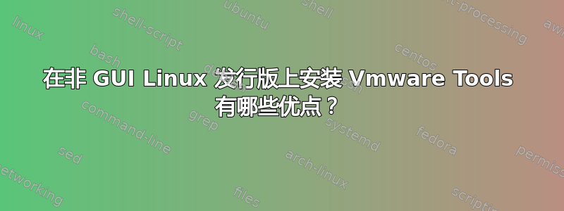 在非 GUI Linux 发行版上安装 Vmware Tools 有哪些优点？