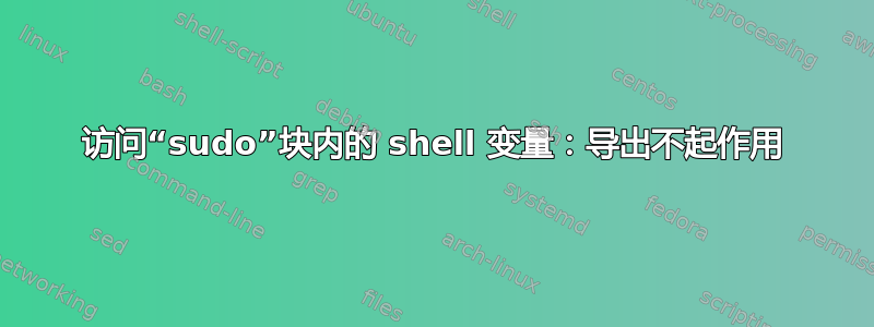 访问“sudo”块内的 shell 变量：导出不起作用