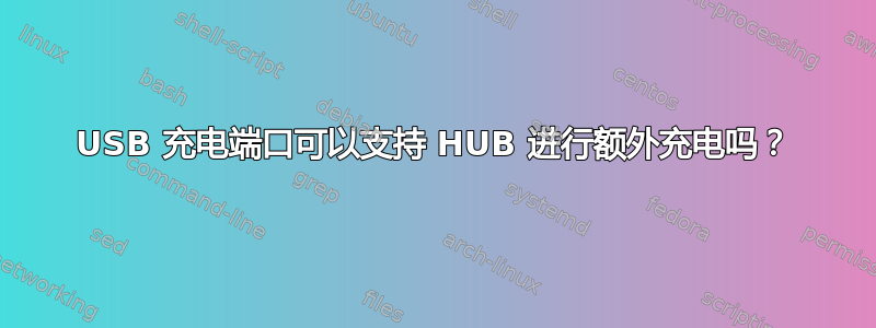 USB 充电端口可以支持 HUB 进行额外充电吗？