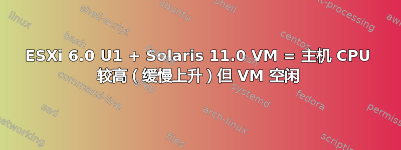 ESXi 6.0 U1 + Solaris 11.0 VM = 主机 CPU 较高（缓慢上升）但 VM 空闲