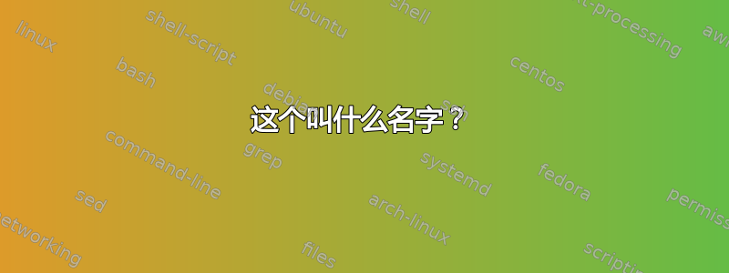 这个叫什么名字？