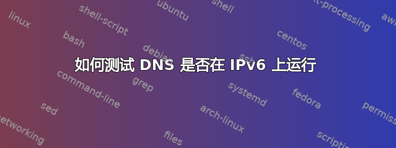 如何测试 DNS 是否在 IPv6 上运行