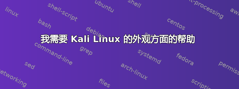 我需要 Kali Linux 的外观方面的帮助