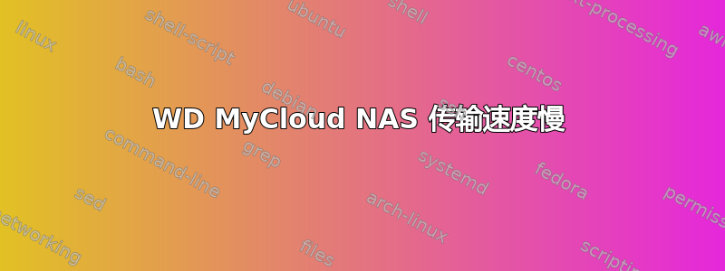 WD MyCloud NAS 传输速度慢