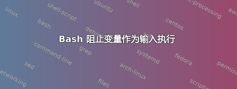 Bash 阻止变量作为输入执行