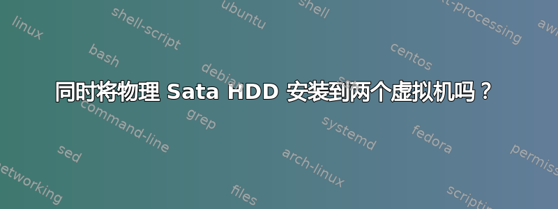 同时将物理 Sata HDD 安装到两个虚拟机吗？