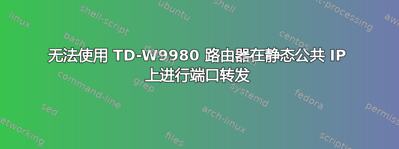 无法使用 TD-W9980 路由器在静态公共 IP 上进行端口转发