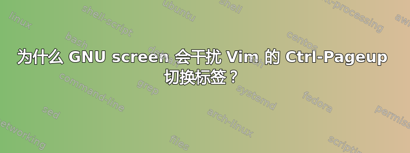 为什么 GNU screen 会干扰 Vim 的 Ctrl-Pageup 切换标签？