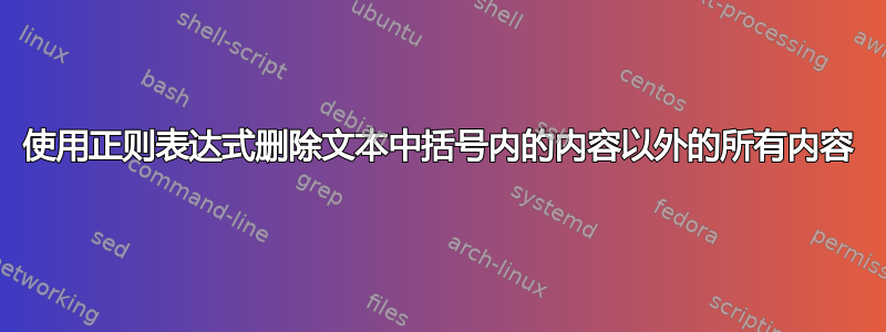 使用正则表达式删除文本中括号内的内容以外的所有内容