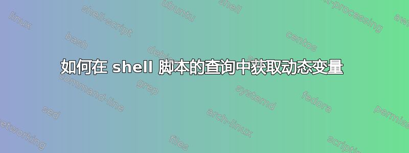 如何在 shell 脚本的查询中获取动态变量