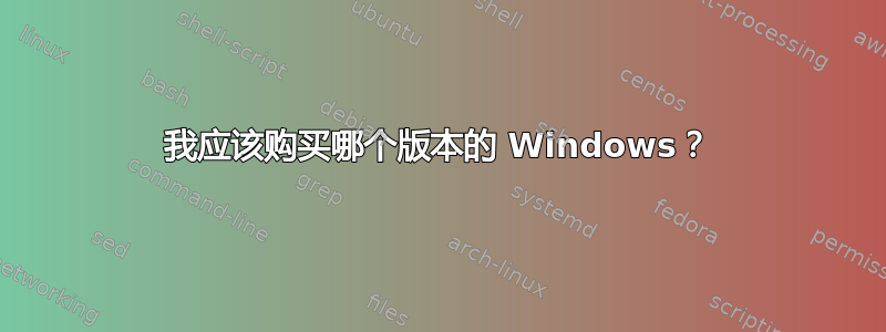 我应该购买哪个版本的 Windows？