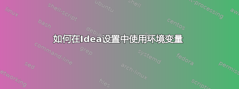 如何在Idea设置中使用环境变量