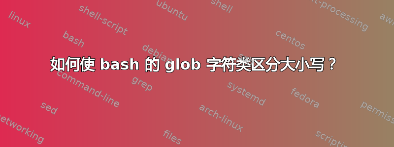 如何使 bash 的 glob 字符类区分大小写？