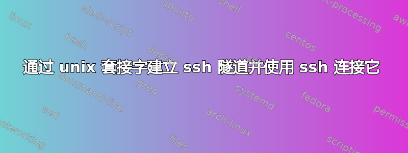 通过 unix 套接字建立 ssh 隧道并使用 ssh 连接它