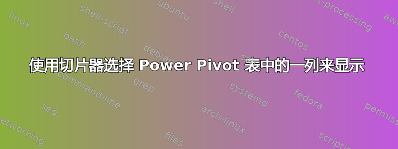 使用切片器选择 Power Pivot 表中的一列来显示