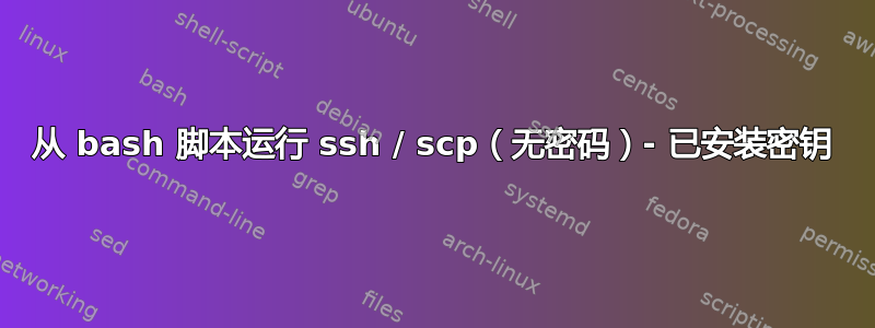 从 bash 脚本运行 ssh / scp（无密码）- 已安装密钥