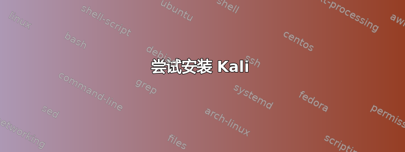 尝试安装 Kali