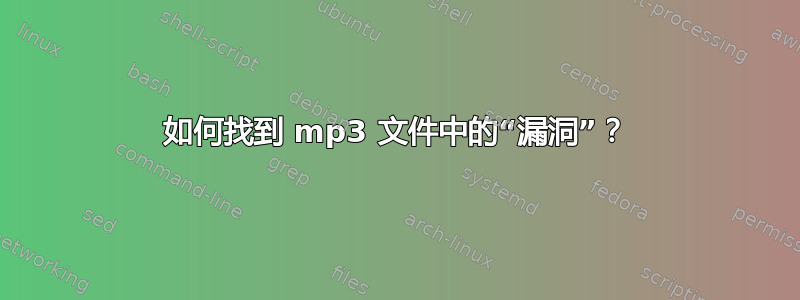 如何找到 mp3 文件中的“漏洞”？