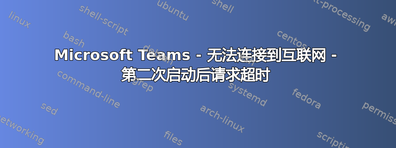 Microsoft Teams - 无法连接到互联网 - 第二次启动后请求超时