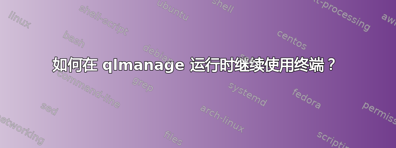 如何在 qlmanage 运行时继续使用终端？