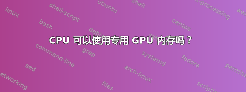 CPU 可以使用专用 GPU 内存吗？