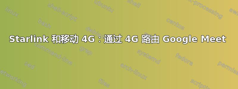 Starlink 和移动 4G：通过 4G 路由 Google Meet