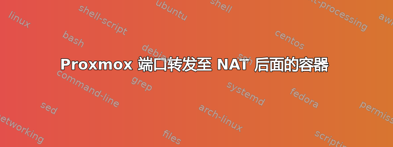 Proxmox 端口转发至 NAT 后面的容器