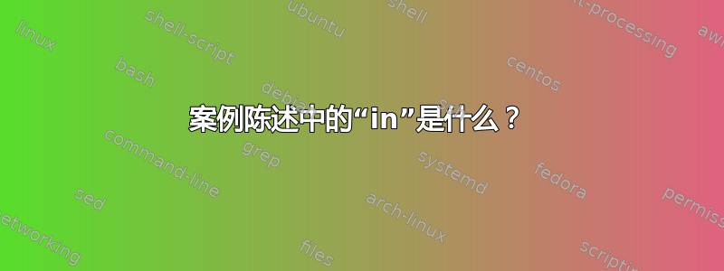 案例陈述中的“in”是什么？