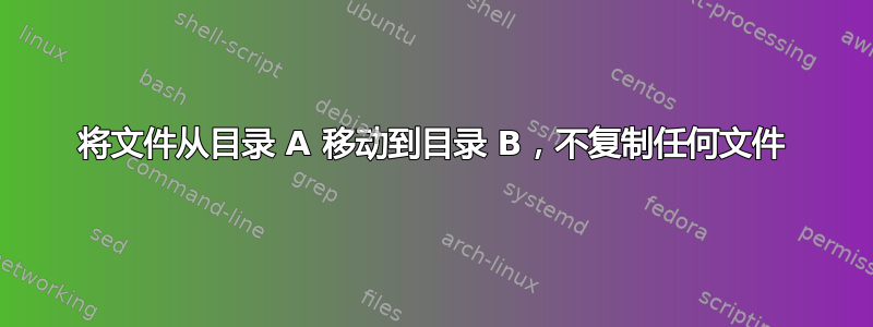 将文件从目录 A 移动到目录 B，不复制任何文件