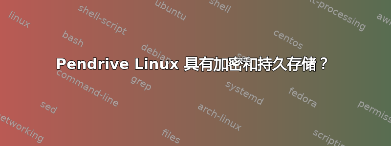 Pendrive Linux 具有加密和持久存储？